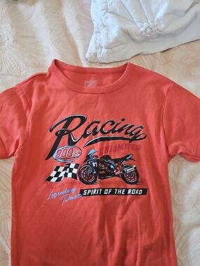 Racing Graphic Tee - Coral Red